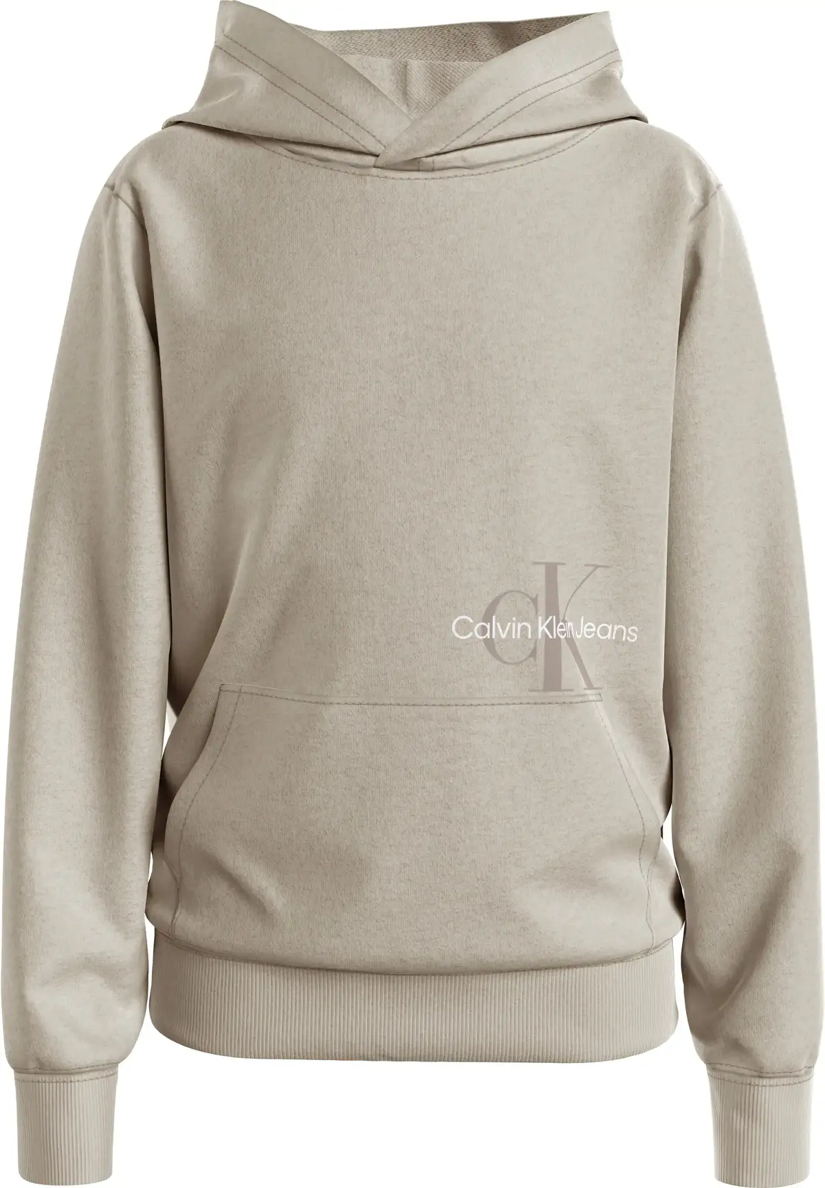 Calvin Klein MONOGRAM OFF PLACED Kadın Krem Sweatshirt