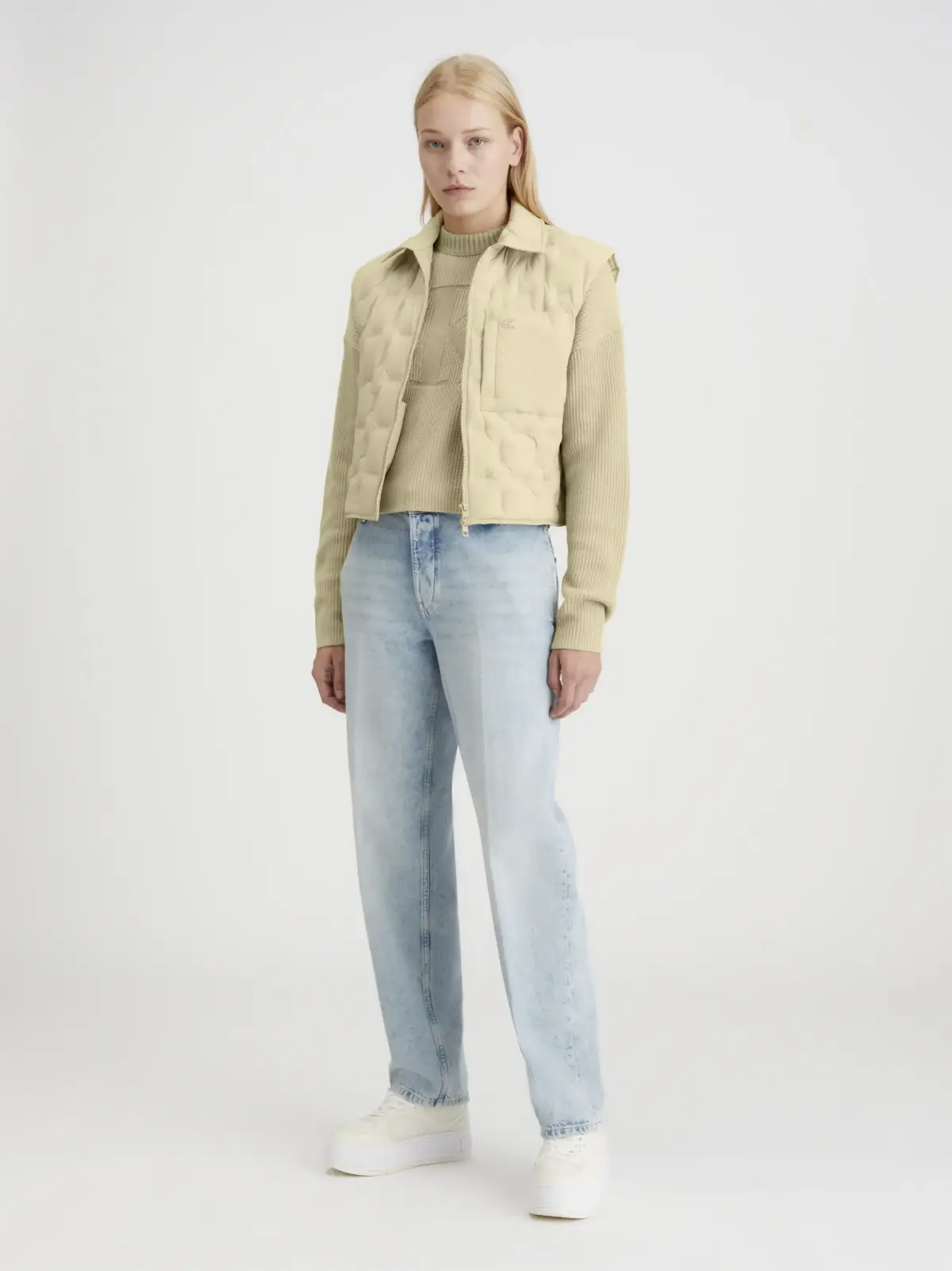 Calvin Klein 90'S STRAIGHT TROUSE Kadın Mavi Kot Pantolon
