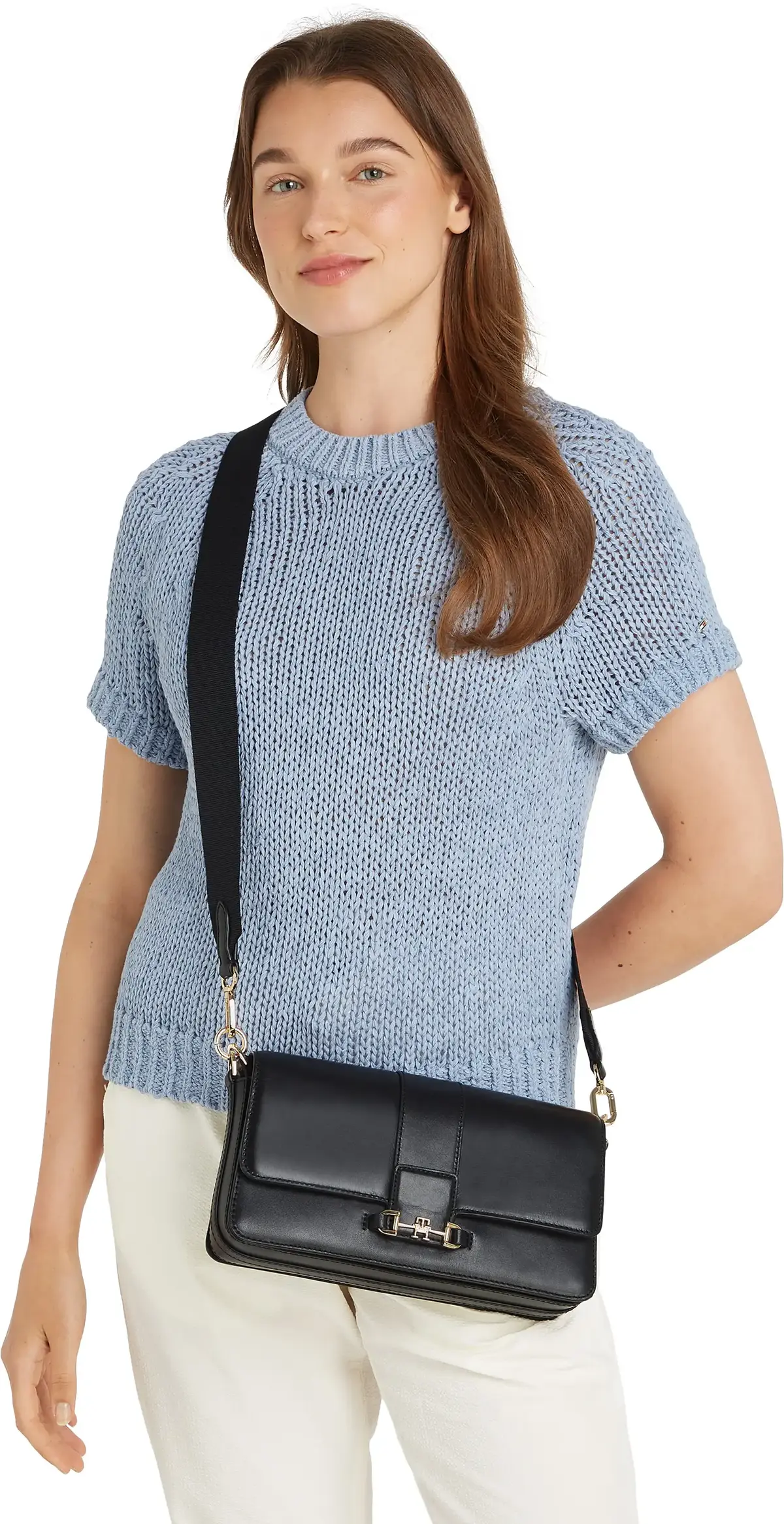 Tommy Hilfiger HERITAGE LEATHER CON, BDS Siyah Kadın Çanta & Cüzdan