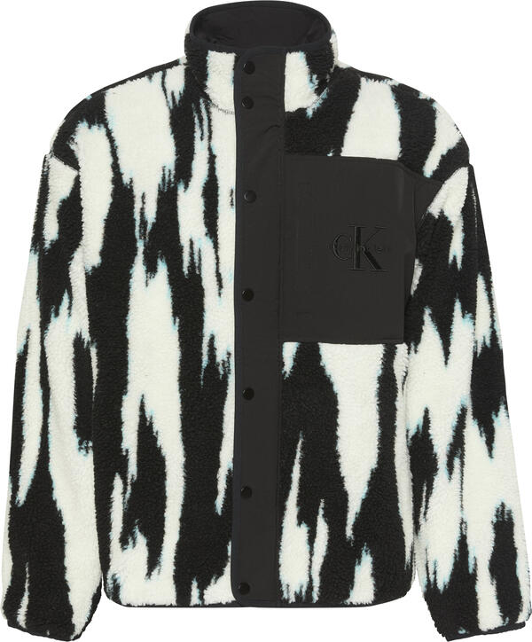 Calvin Klein LS JACQUARD 3 SHERPA JACKET Siyah Erkek Sweatshirt