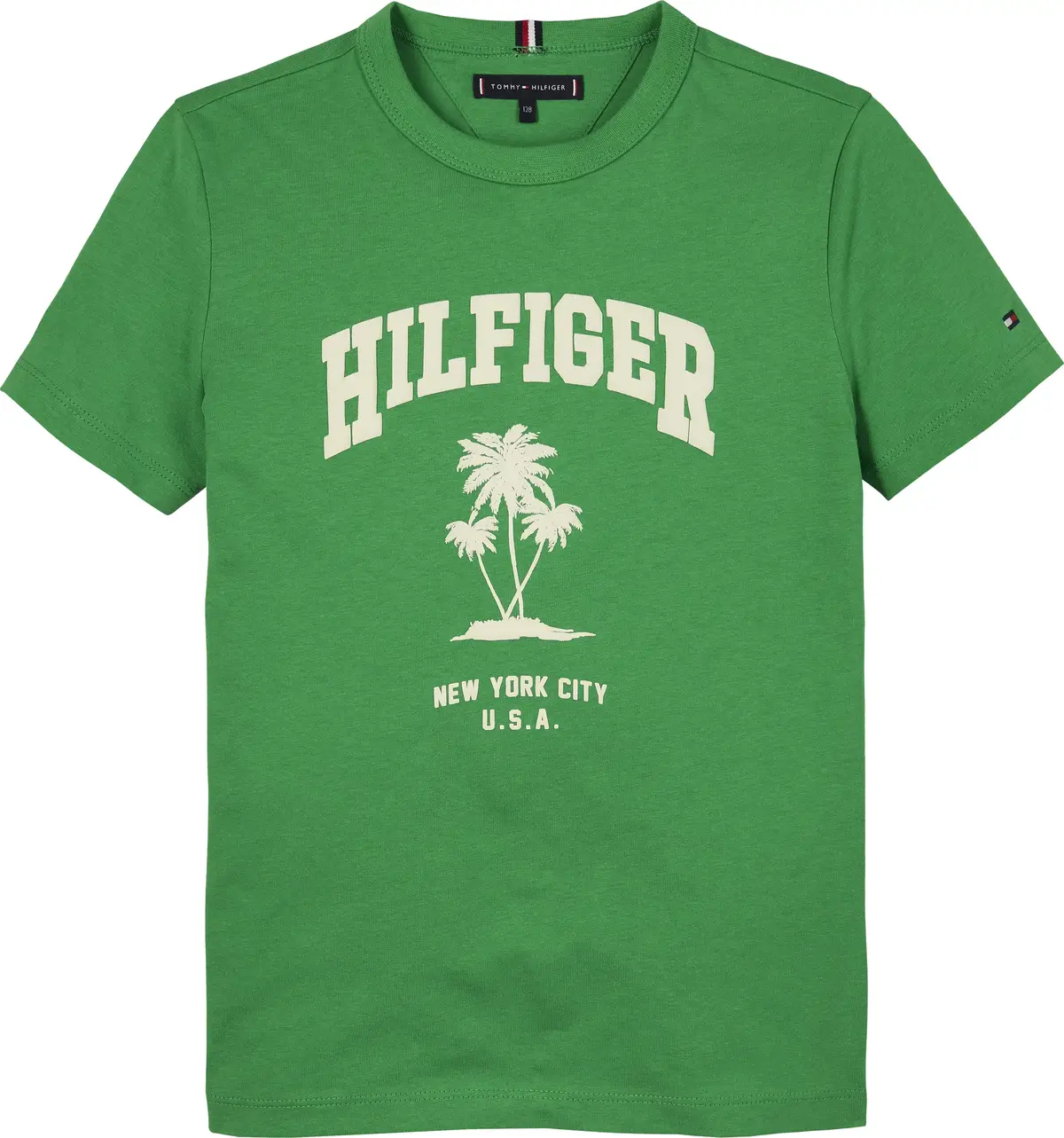 Tommy Hilfiger HILFIGER PALM PRINT, L13 Yeşil Erkek Çocuk T-Shirt & Polo