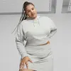 Puma CLASSICS Cropped Hoodie Gri Kadın Sweatshirt