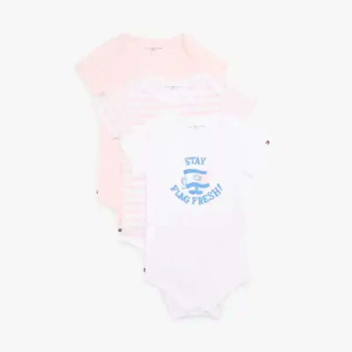 Tommy Hilfiger 3 PACK BODY SS GIFTB, TH3 Pembe 3'lü Bebek Tulumu