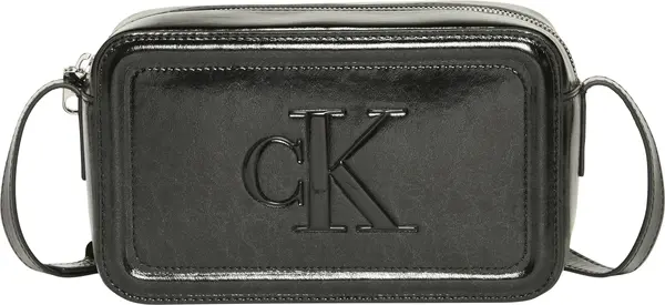 Calvin Klein BOLD CK METALLIC CAMERA BAG Kadın Siyah Omuz Çanta