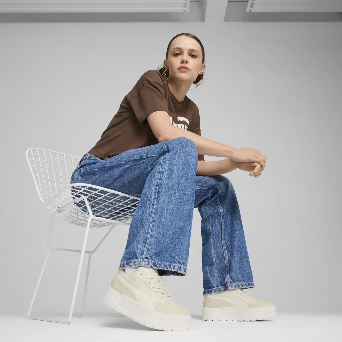 PUMA Karmen II Idol Animal Fever Kadın Bej Günlük Sneaker Ayakkabı