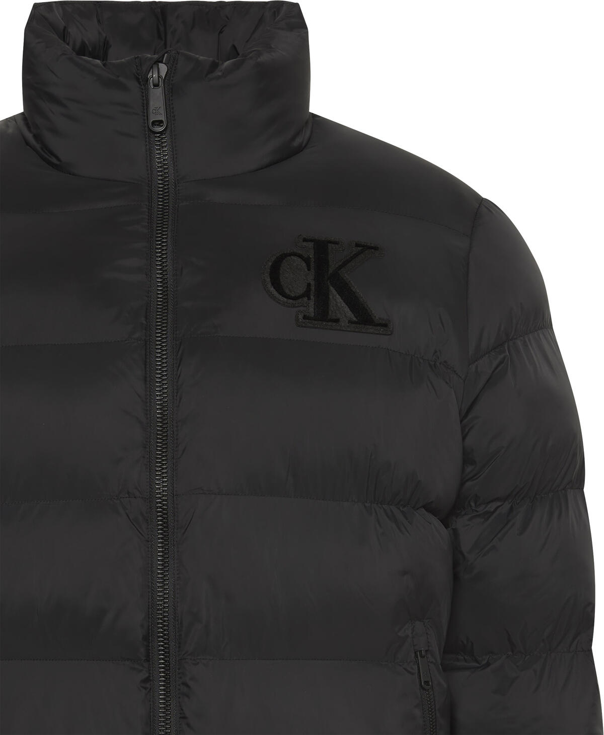 Calvin Klein LS NYLON MONOGRAM PUFFER JKT Siyah Erkek Mont