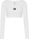 Tommy Hilfiger TJW CROP RIB CENTER Kadın Krem Kazak