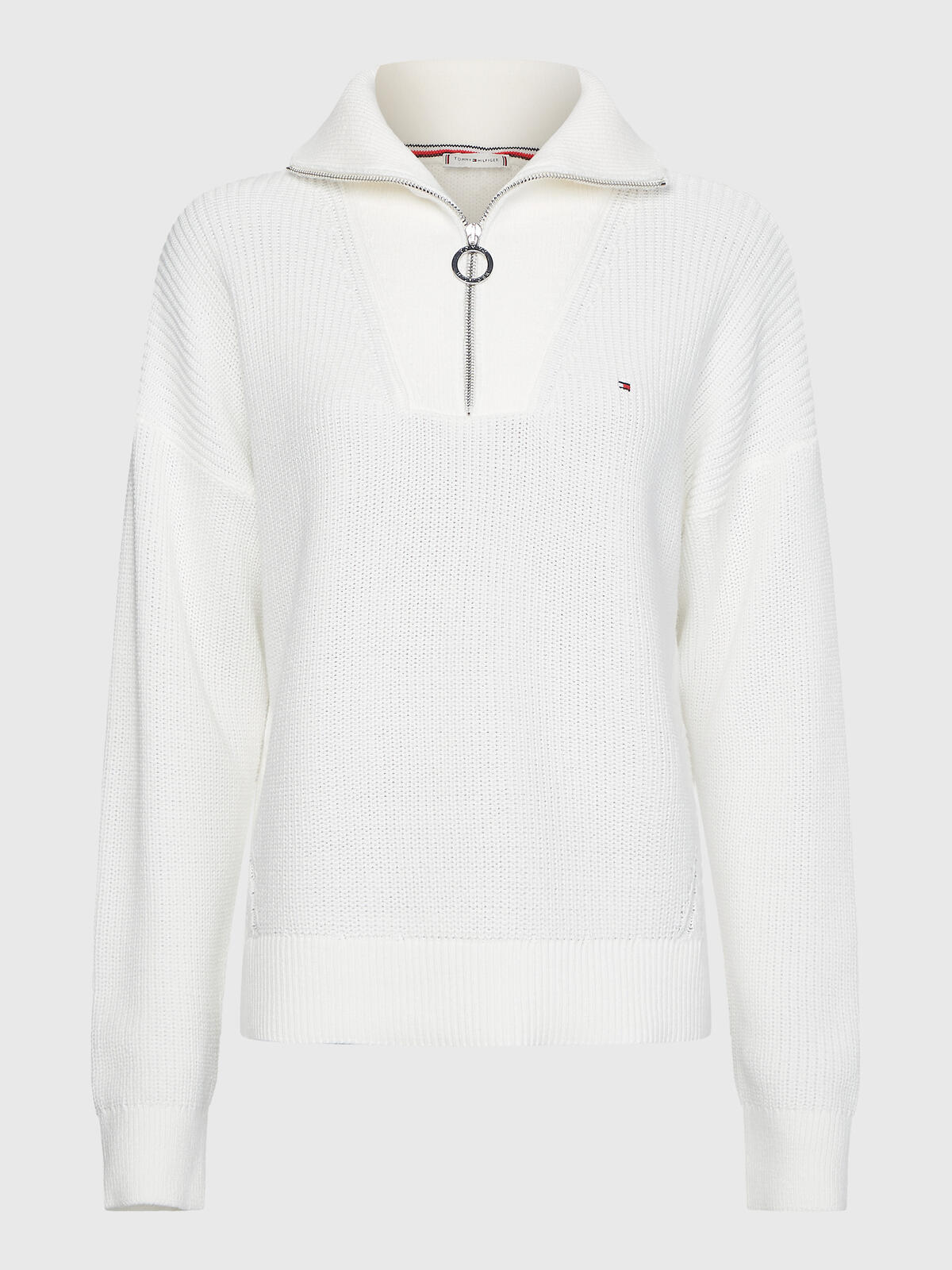 Tommy Hilfiger HAYANA CABLE ZIP-UP Kadın Krem Kazak