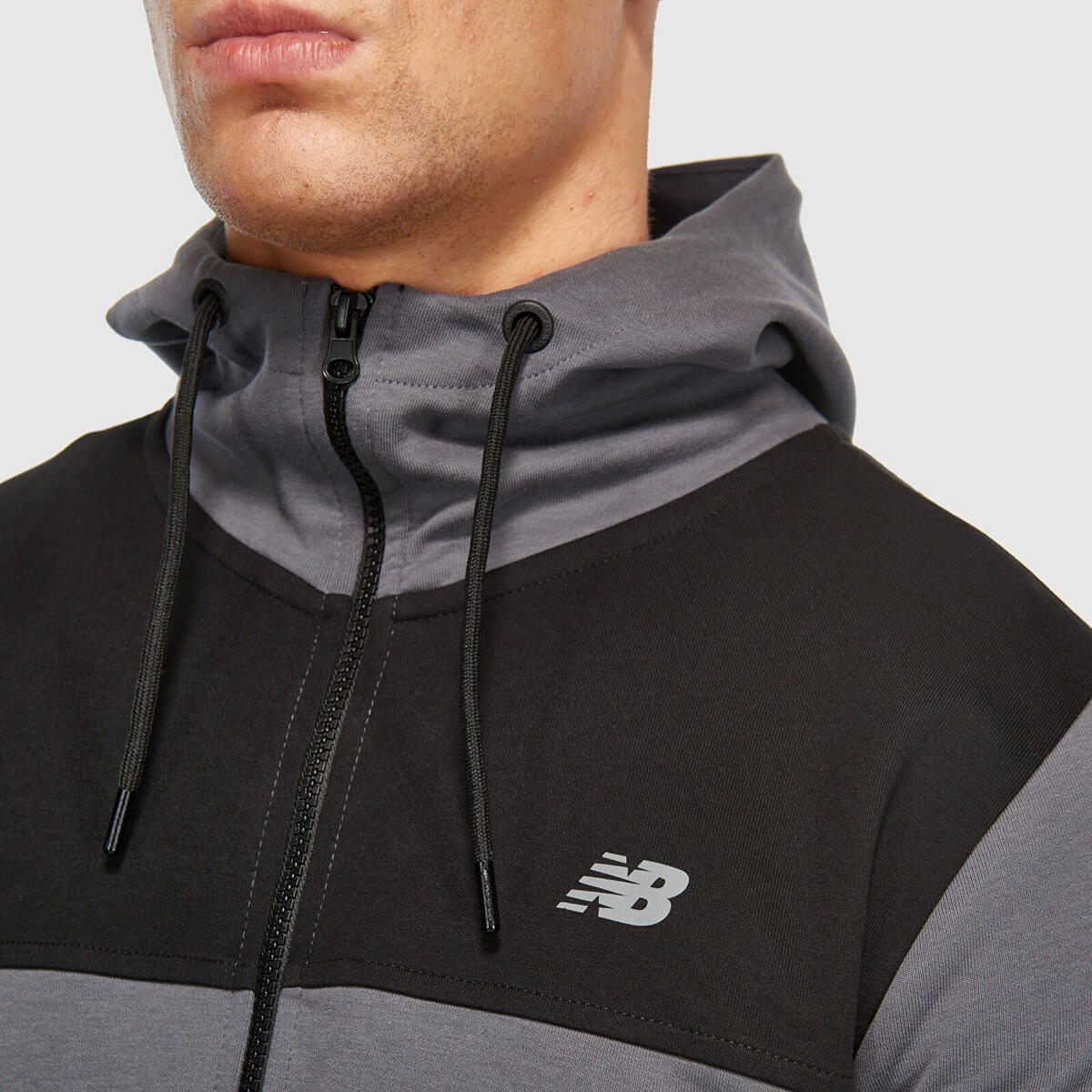 New Balance MNJ3408 Erkek Antrasit Fermuarlı Ceket