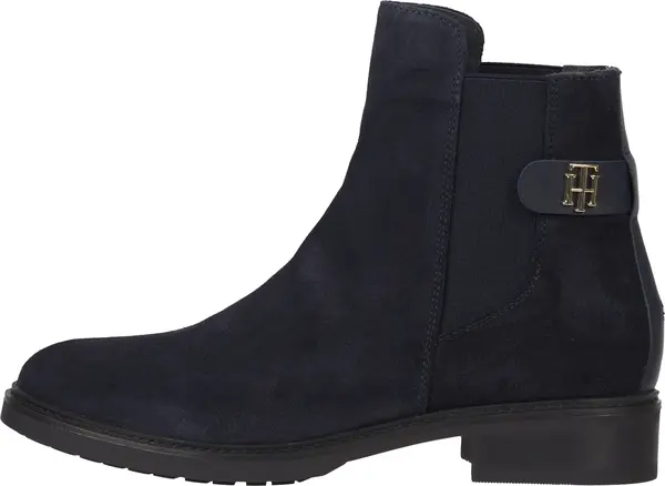 Tommy Hilfiger TH SUEDE FLAT BOOT Kadın Siyah Bot