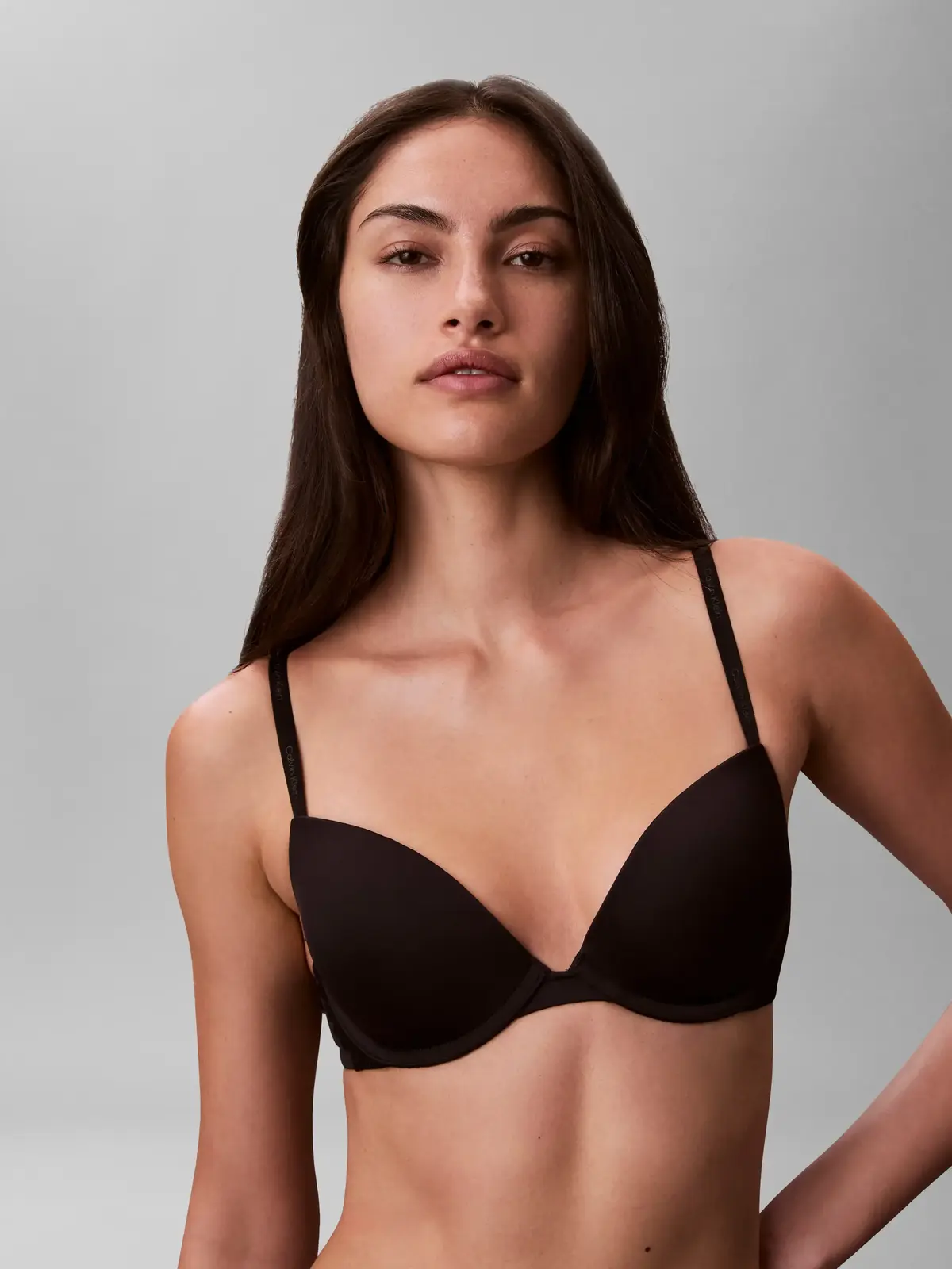 Calvin Klein PUSH UP PLUNGE Siyah Destekli Dekolte Sütyeni