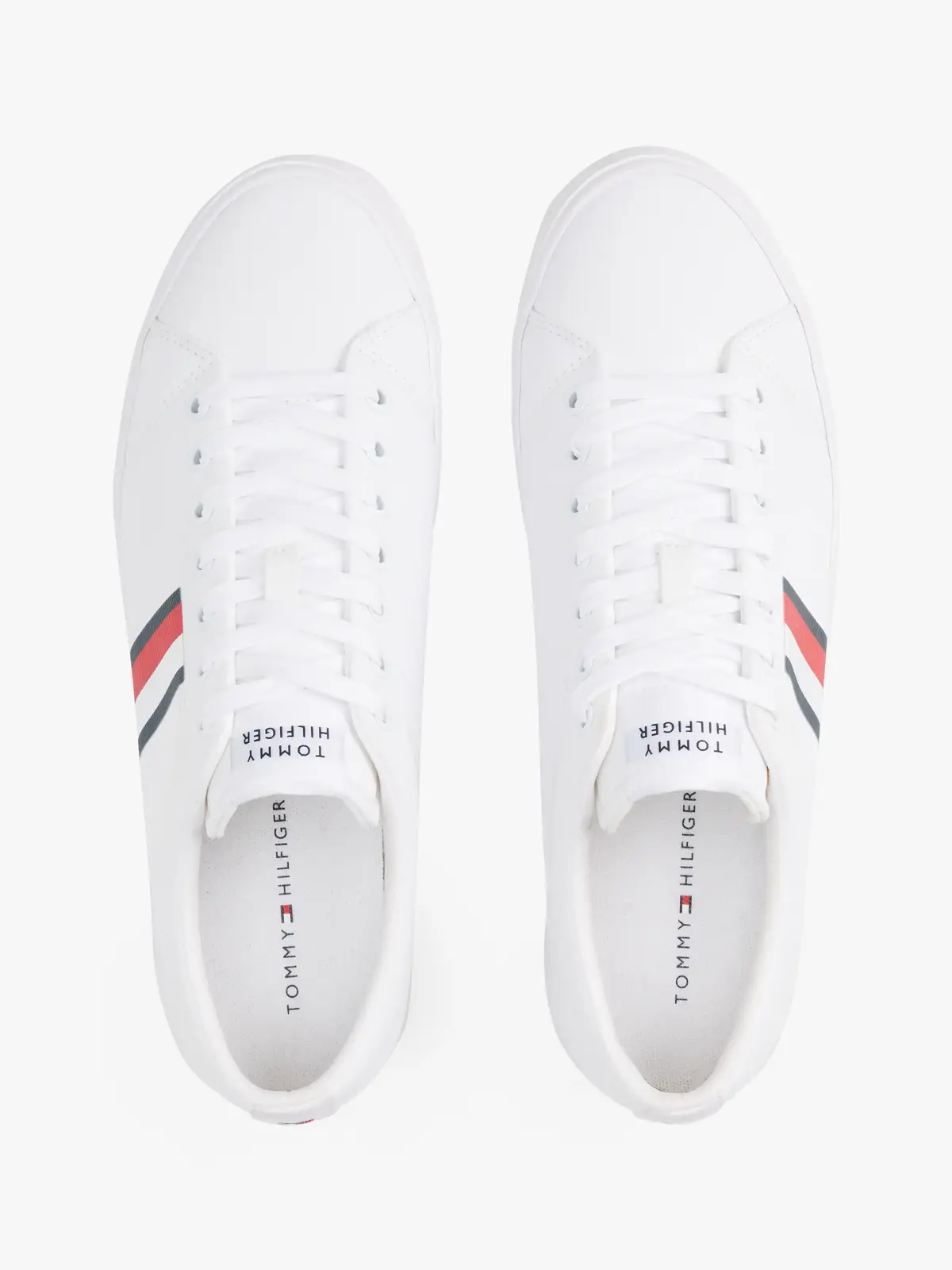 Tommy Hilfiger TH HI VULC LOW CORE, YBS Beyaz Erkek Spor Ayakkabı & Sneaker