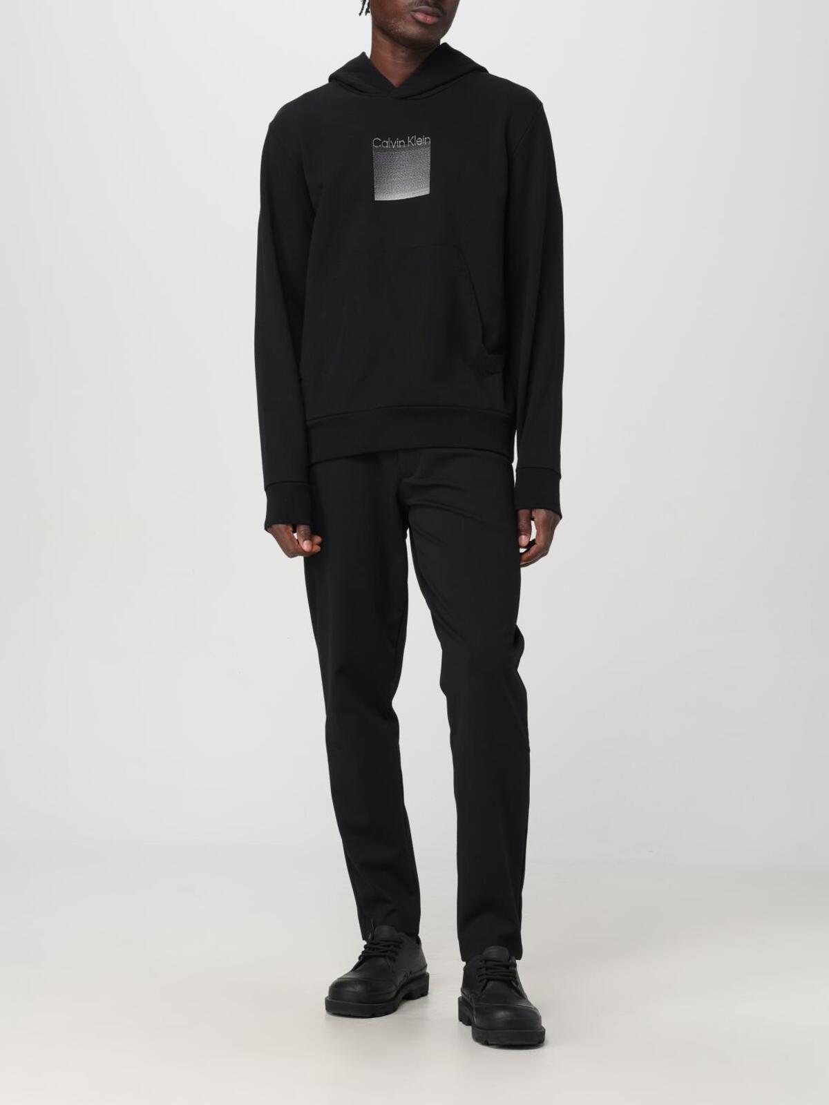 Calvin Klein OMBRE EMBROIDERED LO, BEH Siyah Erkek Sweatshirt