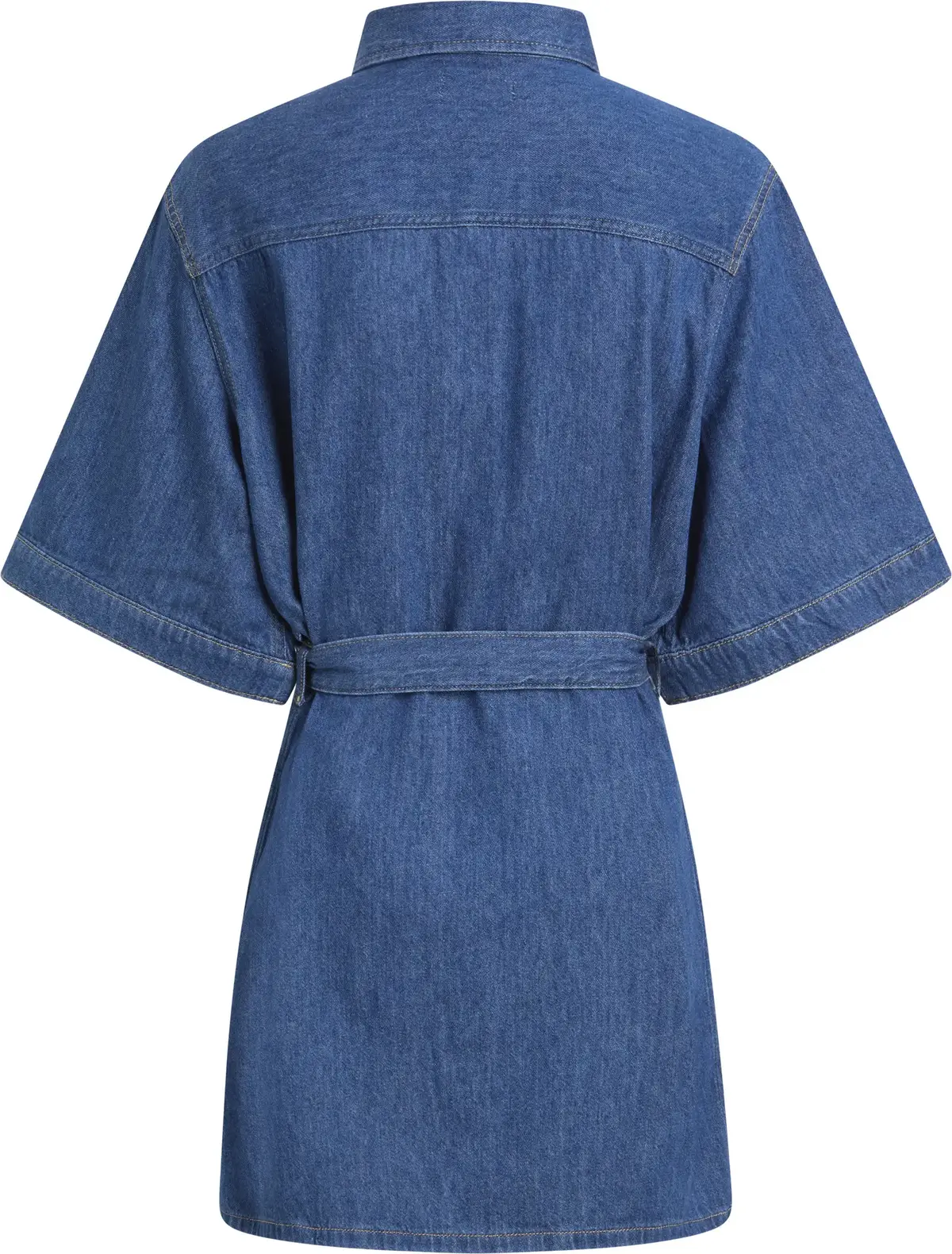 Calvin Klein LINEN BOXY BELTED SH, 1A4 Mavi Kadın Elbise-Etek