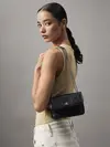 Calvin Klein CHAIN MINI EW FLAP, UB1 Siyah Kadın Çanta & Cüzdan
