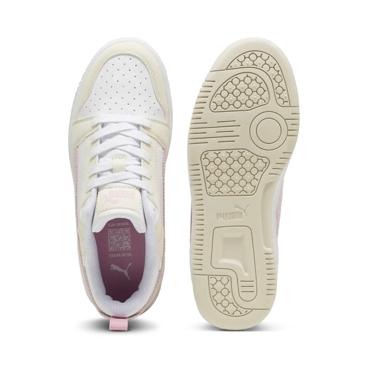 Puma Rebound V6 Lo Cord Jr Bej Kadın Spor Ayakkabı