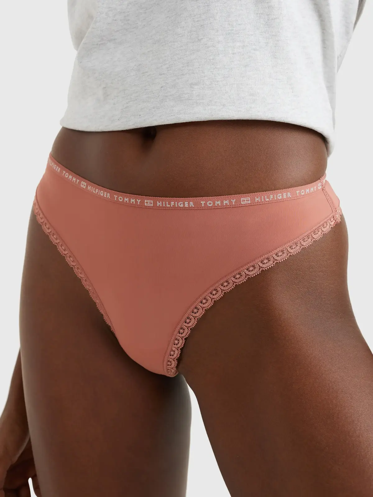 Tommy Hilfiger 3P THONG Kadın Pembe Tanga Set