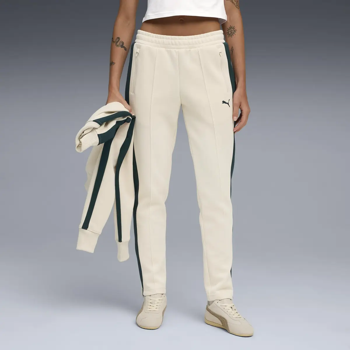 Puma T7 ALWAYS ON Slim TrackPants Krem Kadın Eşofman Altı