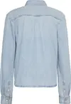 Calvin Klein CROPPED LS SHIRT BRIGHTON BLUE Kadın Mavi Kot Gömlek