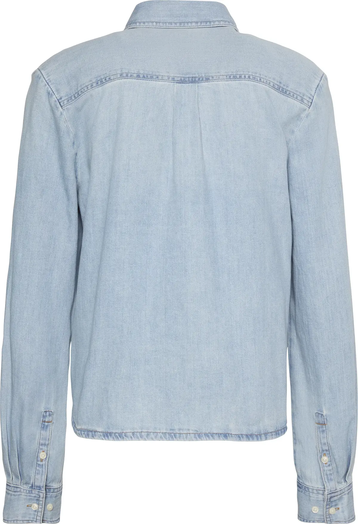 Calvin Klein CROPPED LS SHIRT BRIGHTON BLUE Kadın Mavi Kot Gömlek