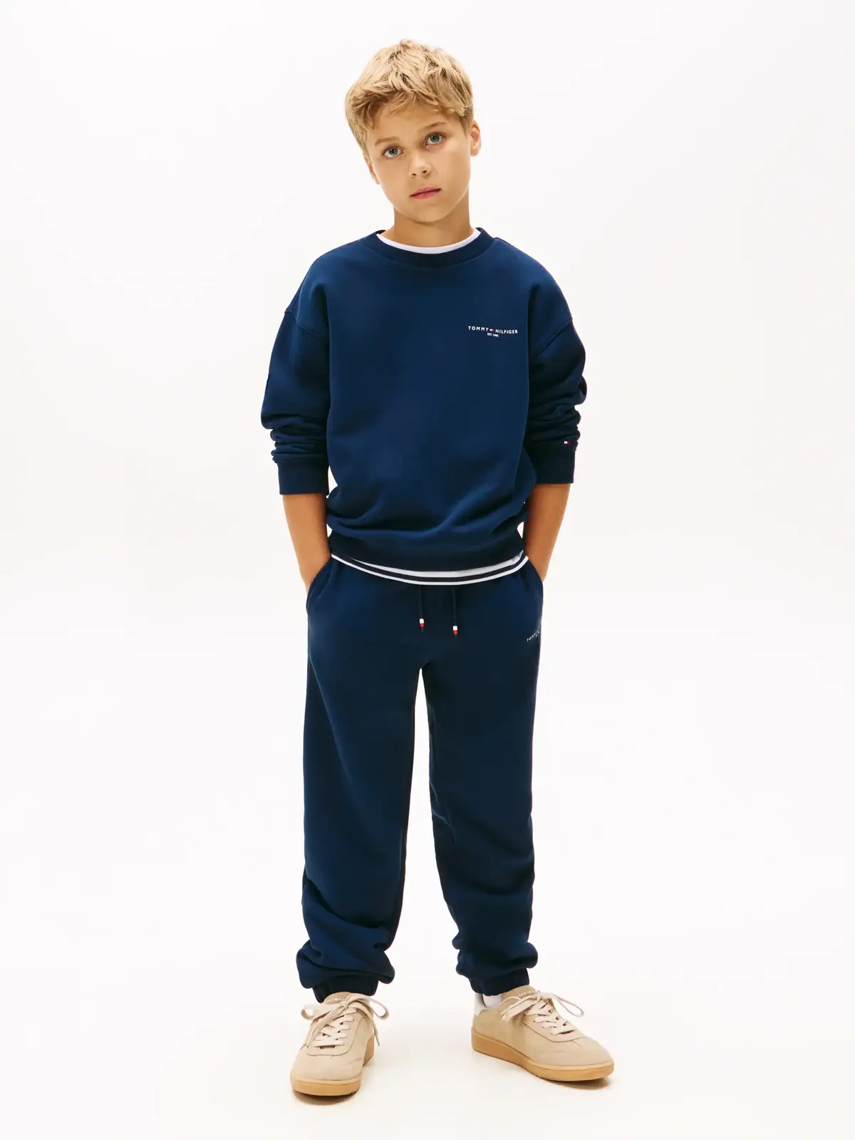 Tommy Hilfiger Kids Mini Corp Crew Neck Sweatshirt Set Lacivert Unisex Çocuk Eşofman Takımı
