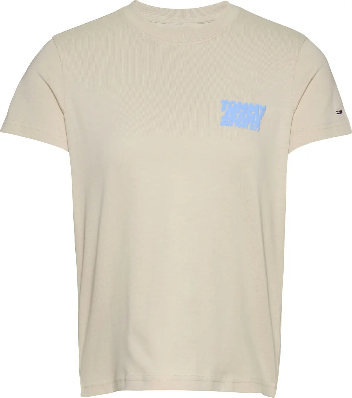 Tommy Hilfiger TJW REG TJ BUBBLE TE, ACG Krem Kadın T-Shirt & Polo