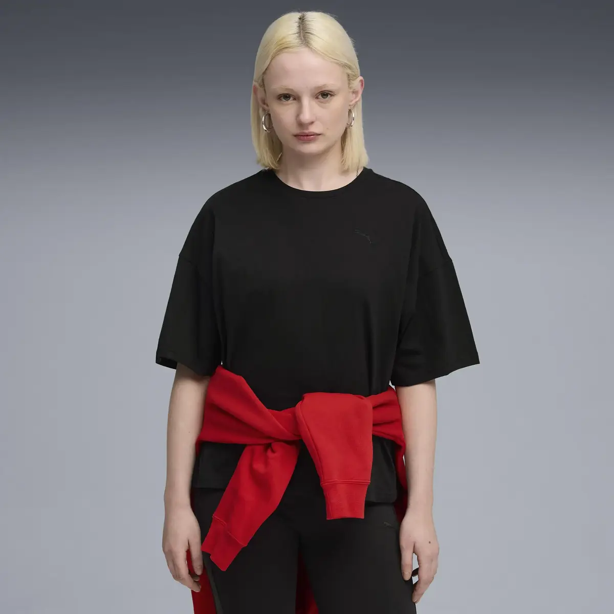 Puma HER Oversized Tee Siyah Kadın T-Shirt