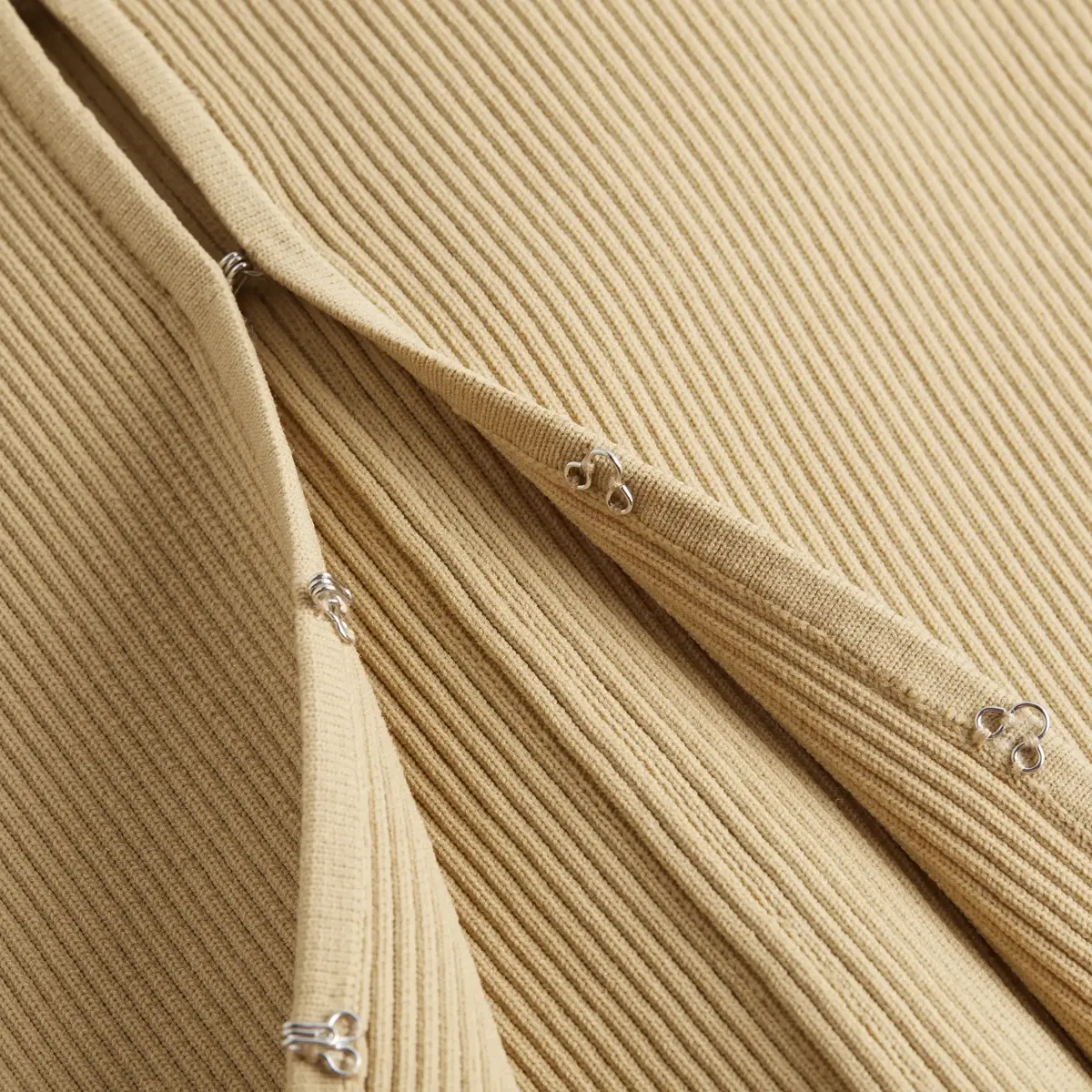 Calvin Klein HOOK & EYE KNITTED S Kadın Krem Etek