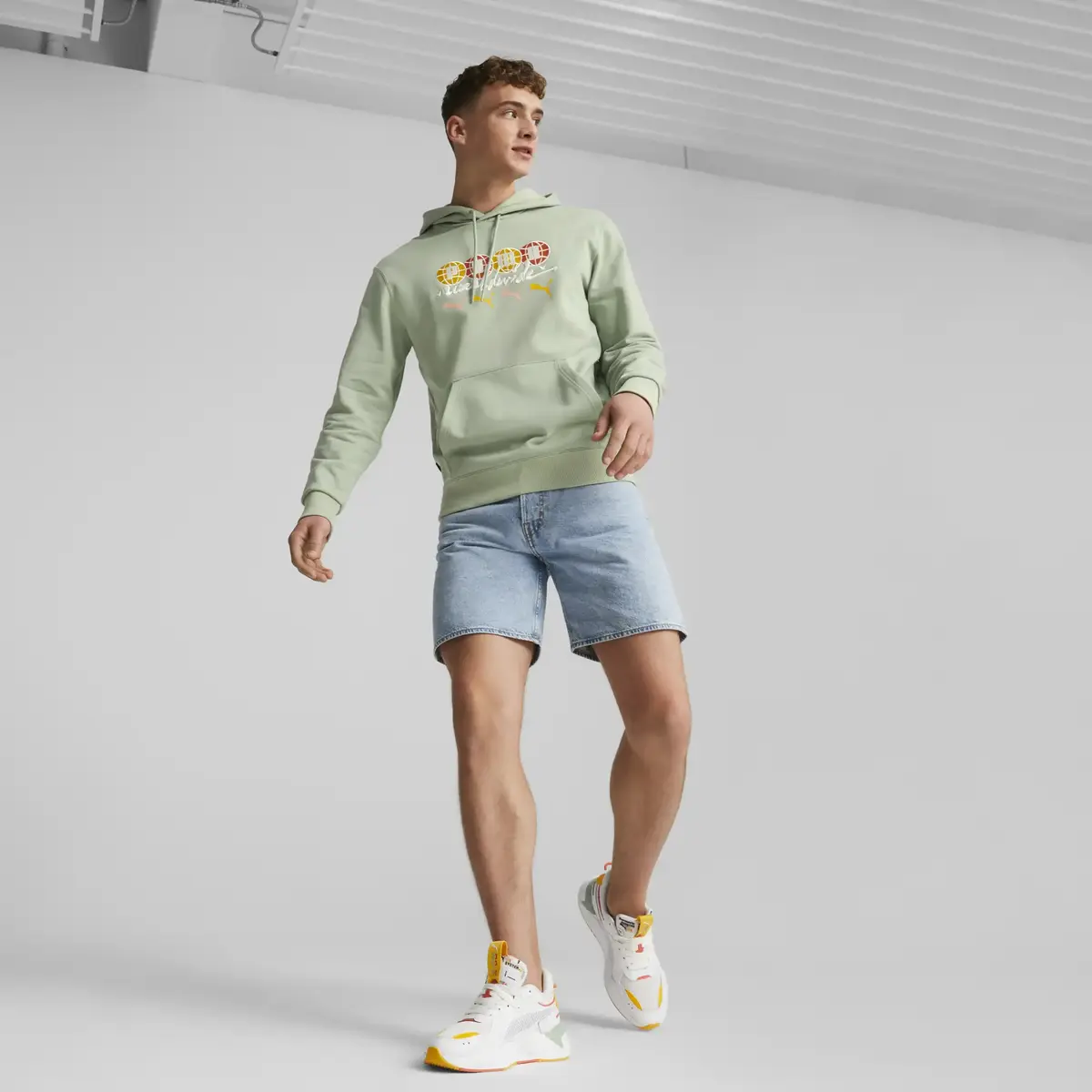 Puma SWxP PUMA WORLDWIDE Hoodie Yeşil Erkek Hoodie