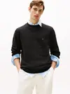 Tommy Hilfiger ESSENTIAL FLEECE CRE Erkek Siyah Sweatshirt