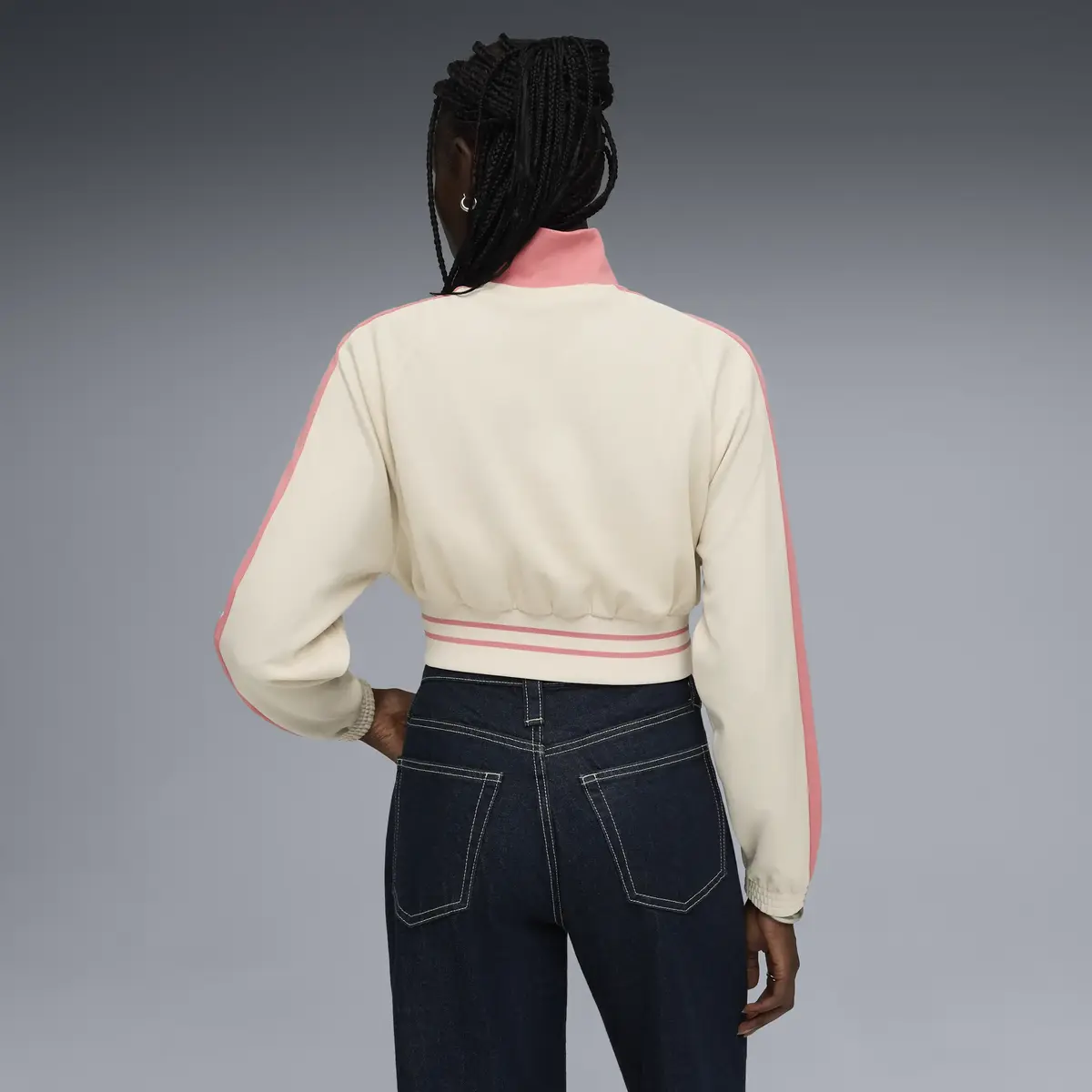 Puma T7 Pique Cropped Jacket Pembe Kadın Crop Ceket