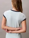 Calvin Klein SS PIMA CO GRAPHIC S, XE2 Açık Mavi Kadın Elbise