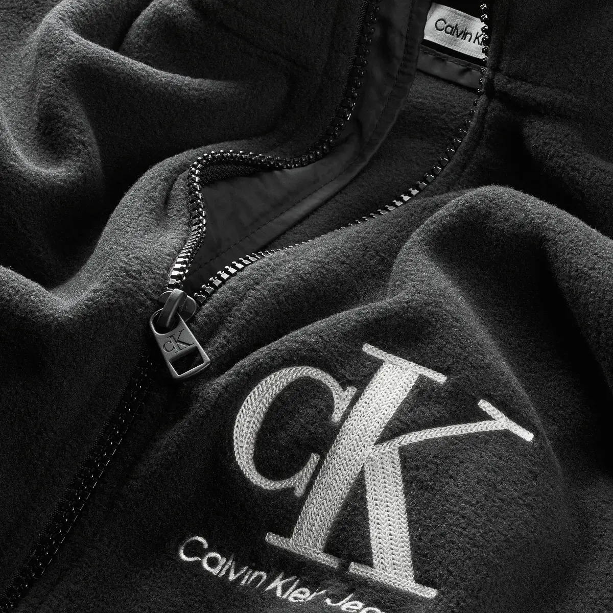 Calvin Klein POLAR FLEECE LOGO VE Erkek Siyah Sweatshirt