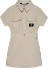 Calvin Klein CORDUROY SS SHIRT DR Kadın Krem Elbise