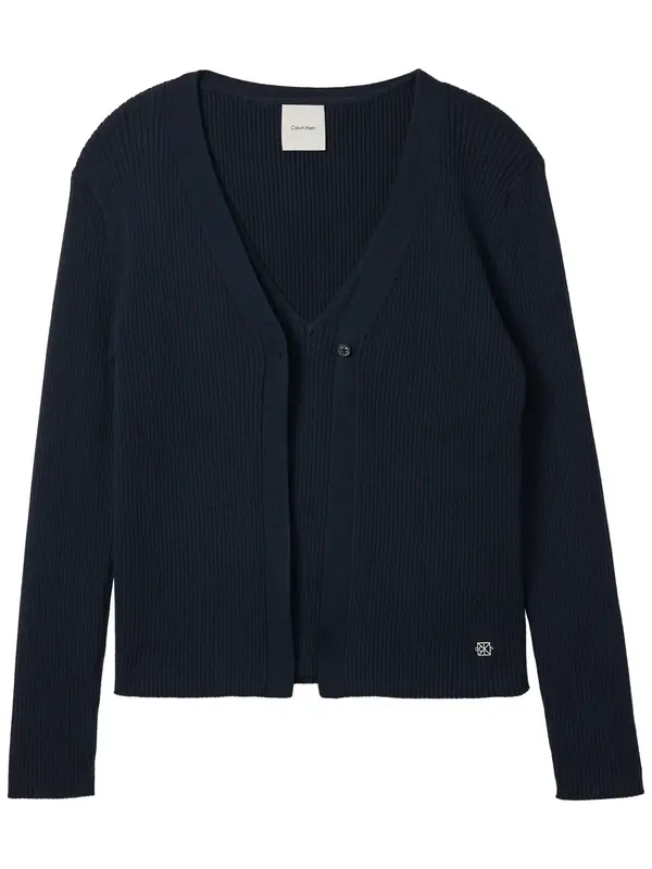 Calvin Klein LS CARDI W TANK RIB, CEF Lacivert Kadın Hırka ve Atlet Takım