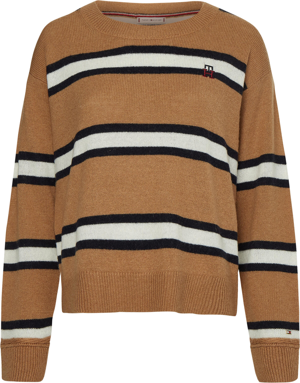 Tommy Hilfiger SOFT WOOL MONOGRAM S Kadın Kahverengi Kazak