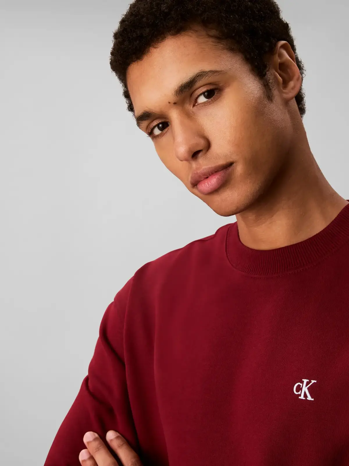 Calvin Klein LS EU 350TERRY MONOG Bordo Erkek Sweatshirt