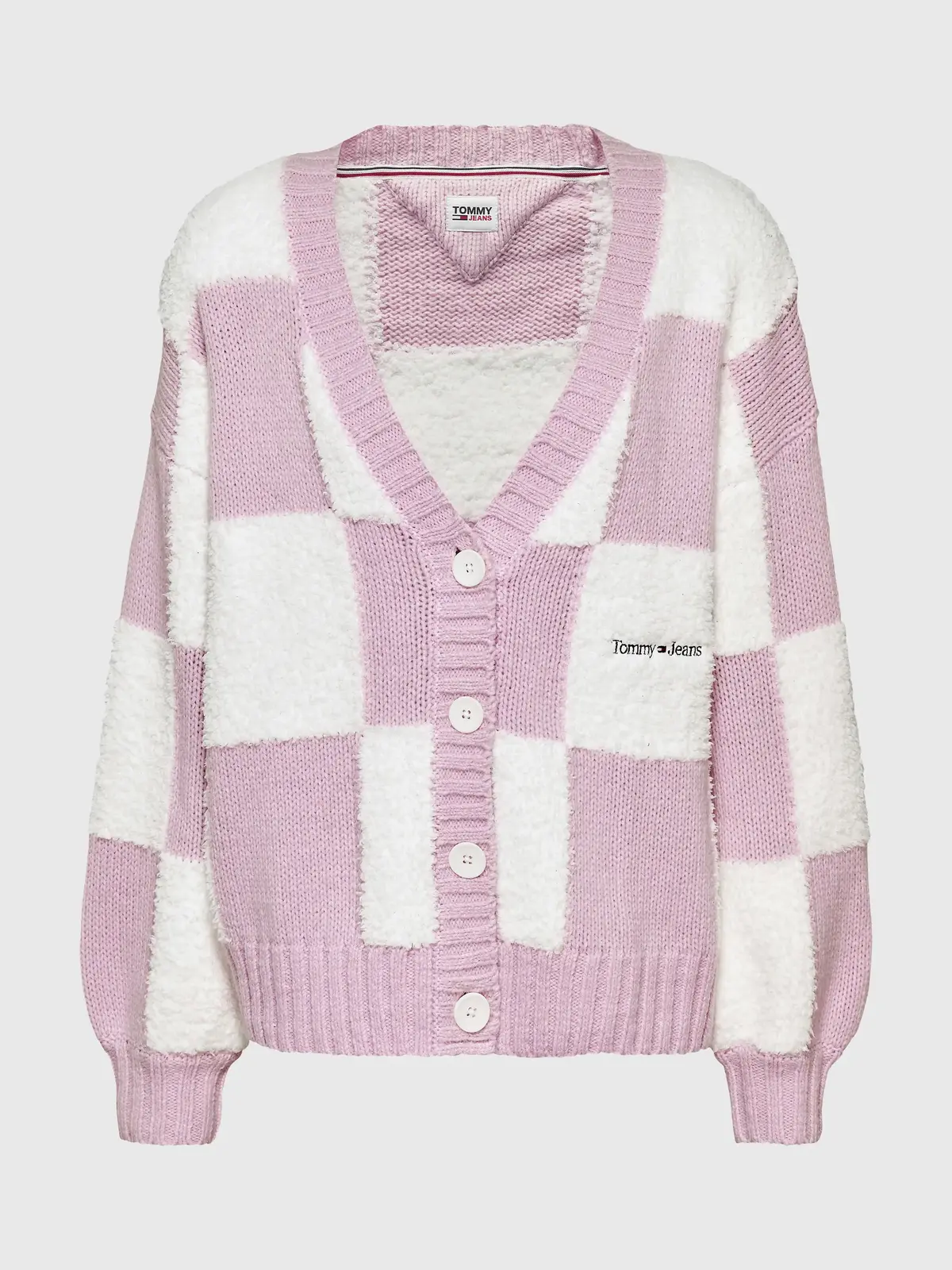 Tommy Hilfiger TJW OVRSZD CHECKER C Kadın Pembe Kazak