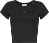 Calvin Klein A- WOVEN LABEL 2X2 RIB BABY TEE Siyah Kadın T-Shirt Calvin Klein A- WOVEN LABEL 2X2 RIB BABY TEE Siyah Kadın T-Shirt