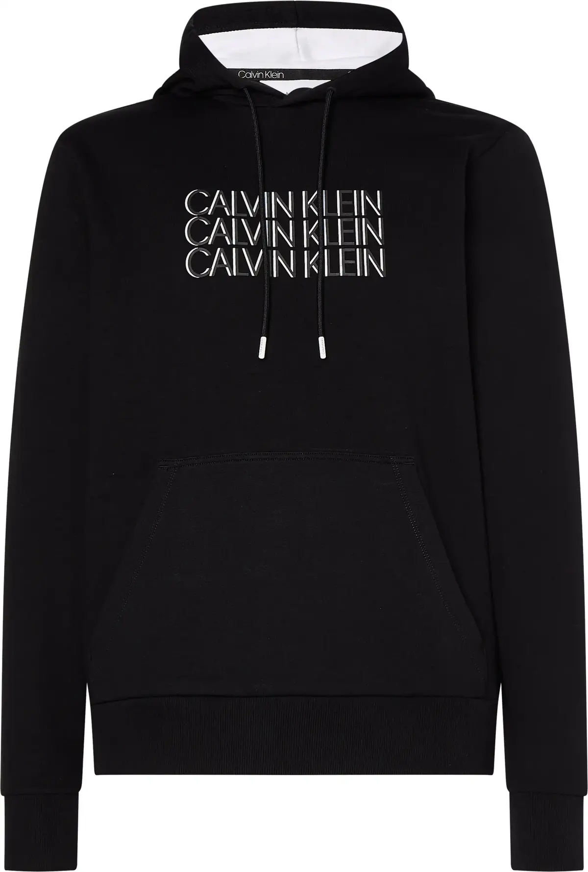 Calvin Klein TRIPLE CENTER LOGO H Erkek Siyah Hoodie
