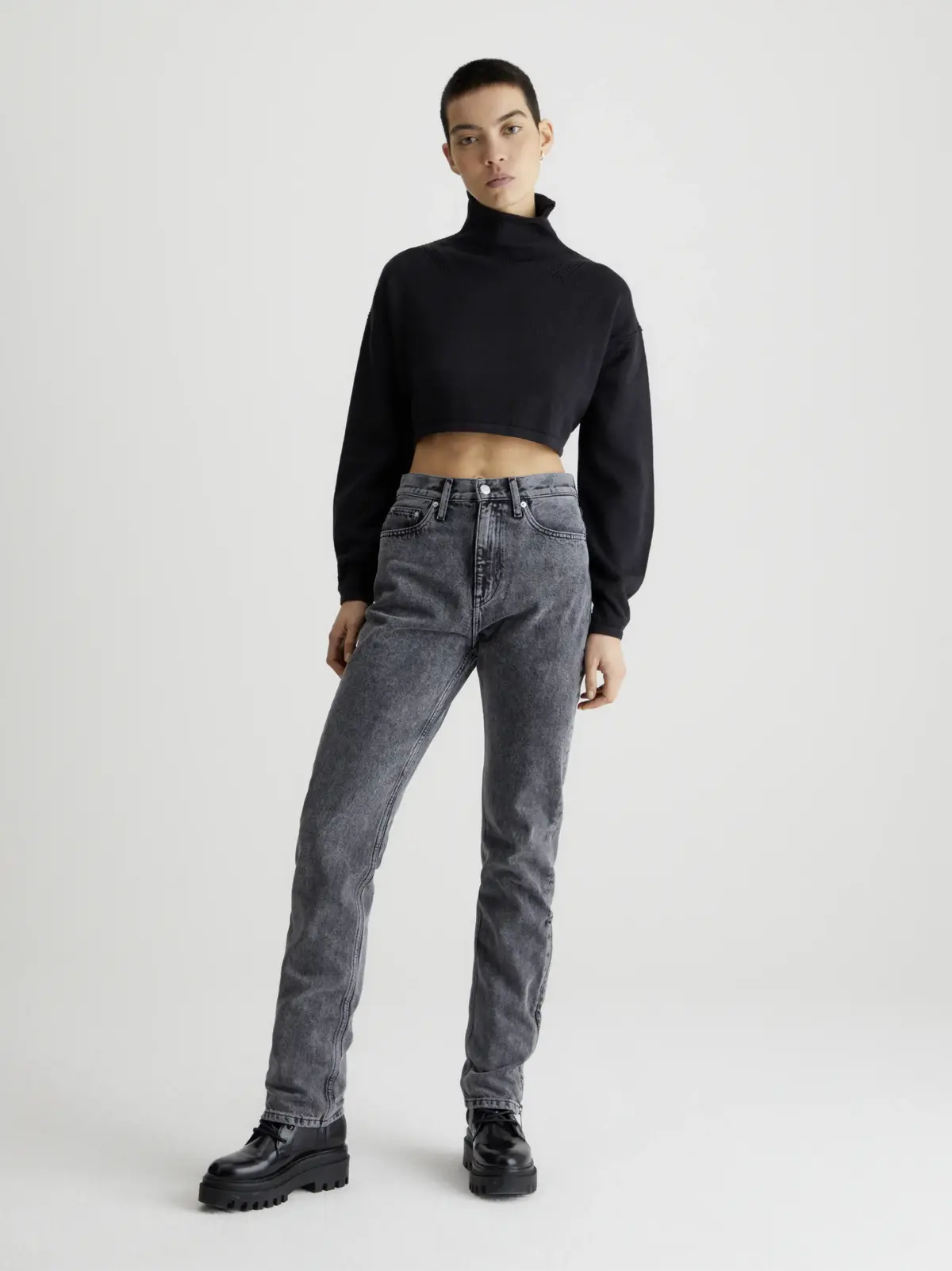 Calvin Klein AUTHENTIC SLIM STRAI Kadın Antrasit Kot Pantolon