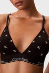 Calvin Klein LIGHTLY LINED TRIANG Hafif Astarlı Siyah CK Logolu Üçgen Bralet