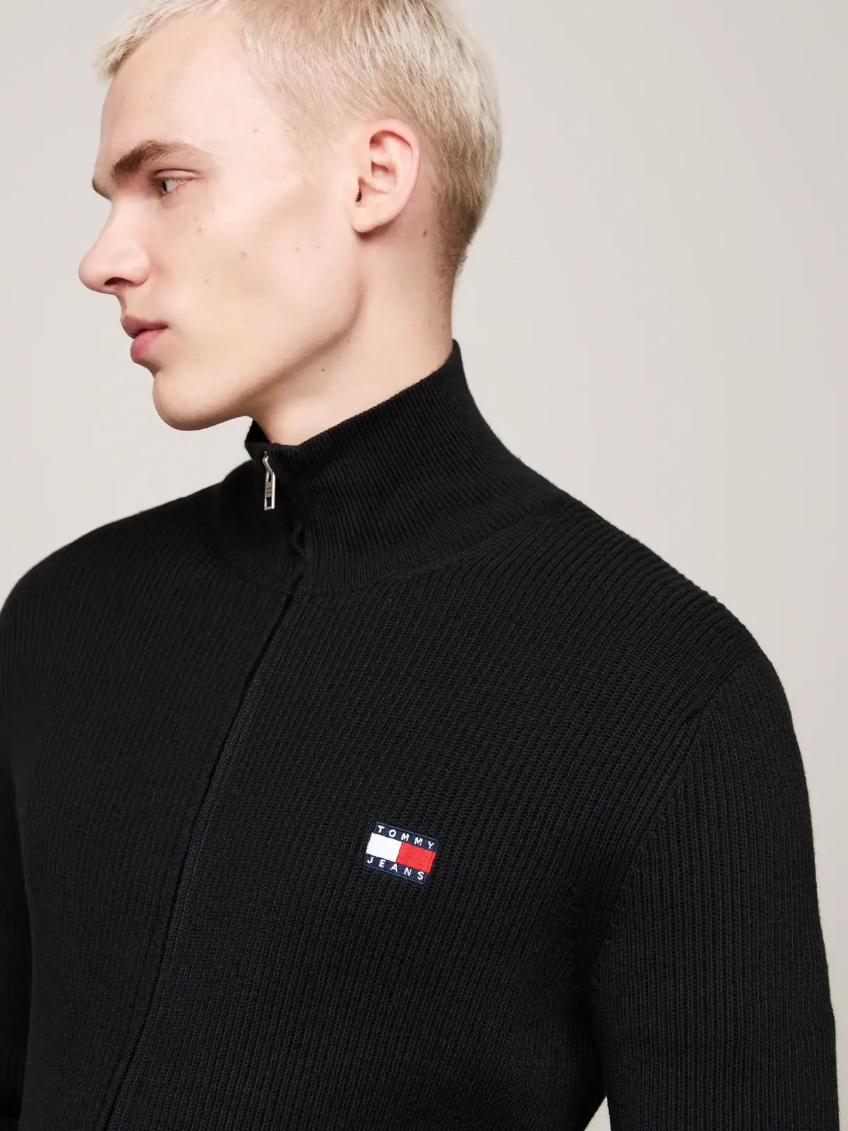 Tommy Hilfiger TJM SLIM XS BADGE ZI Erkek Siyah Fermuarlı Ceket