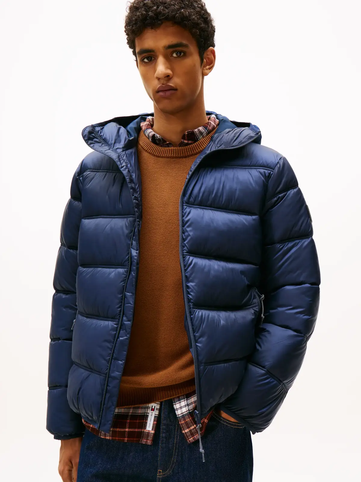 Tommy Hilfiger TJM HOODED LOGO JACK, C1G Lacivert Erkek Şişme Mont