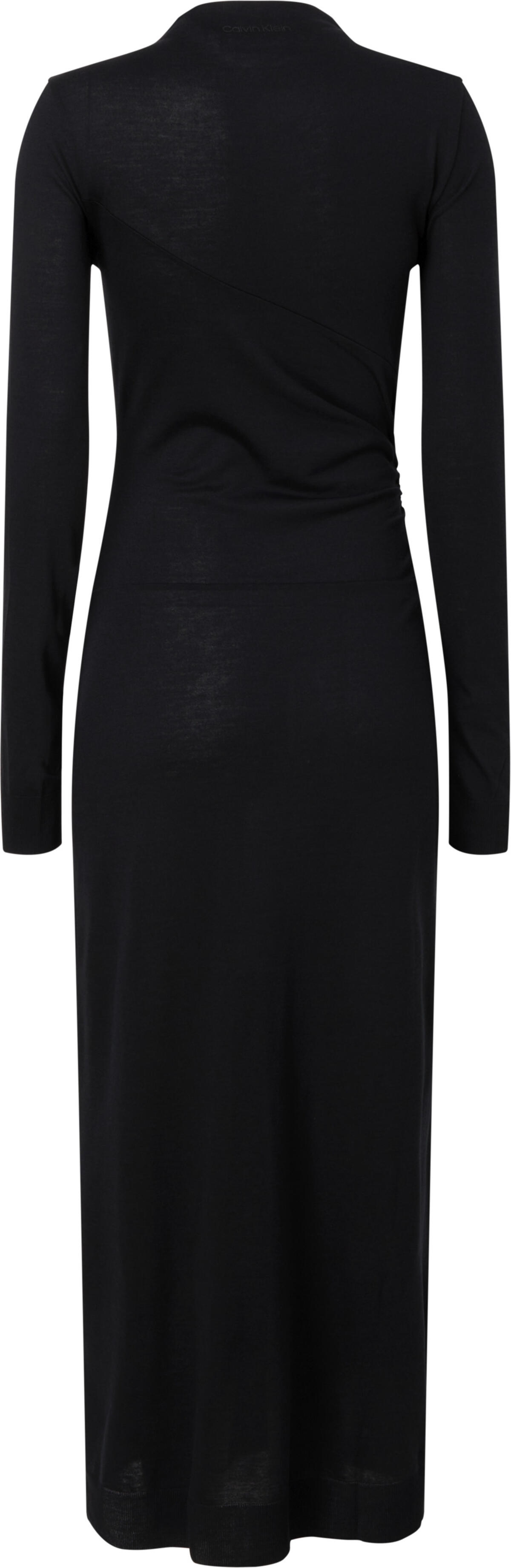 Calvin Klein GATHERED WAIST LYOCE Kadın Siyah Elbise