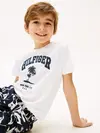 Tommy Hilfiger HILFIGER PALM PRINT, YBR Beyaz Erkek Çocuk T-Shirt & Polo