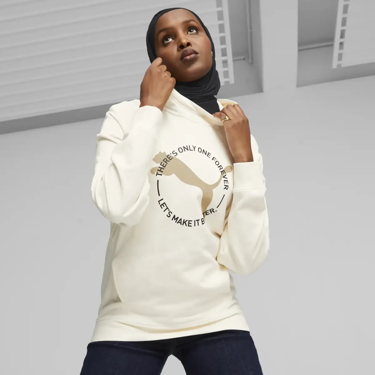 Puma BETTER SPORTSWEAR Hoodie Krem Kadın Hoodie