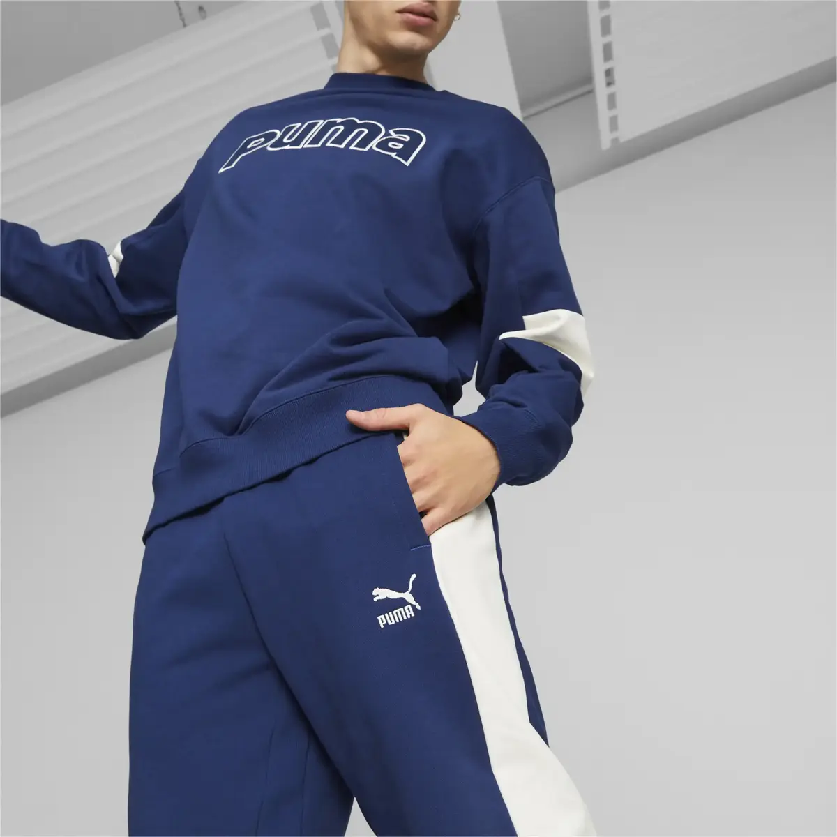 Puma CLASSICS BLOCK Sweatpants Mavi Erkek Eşofman Altı