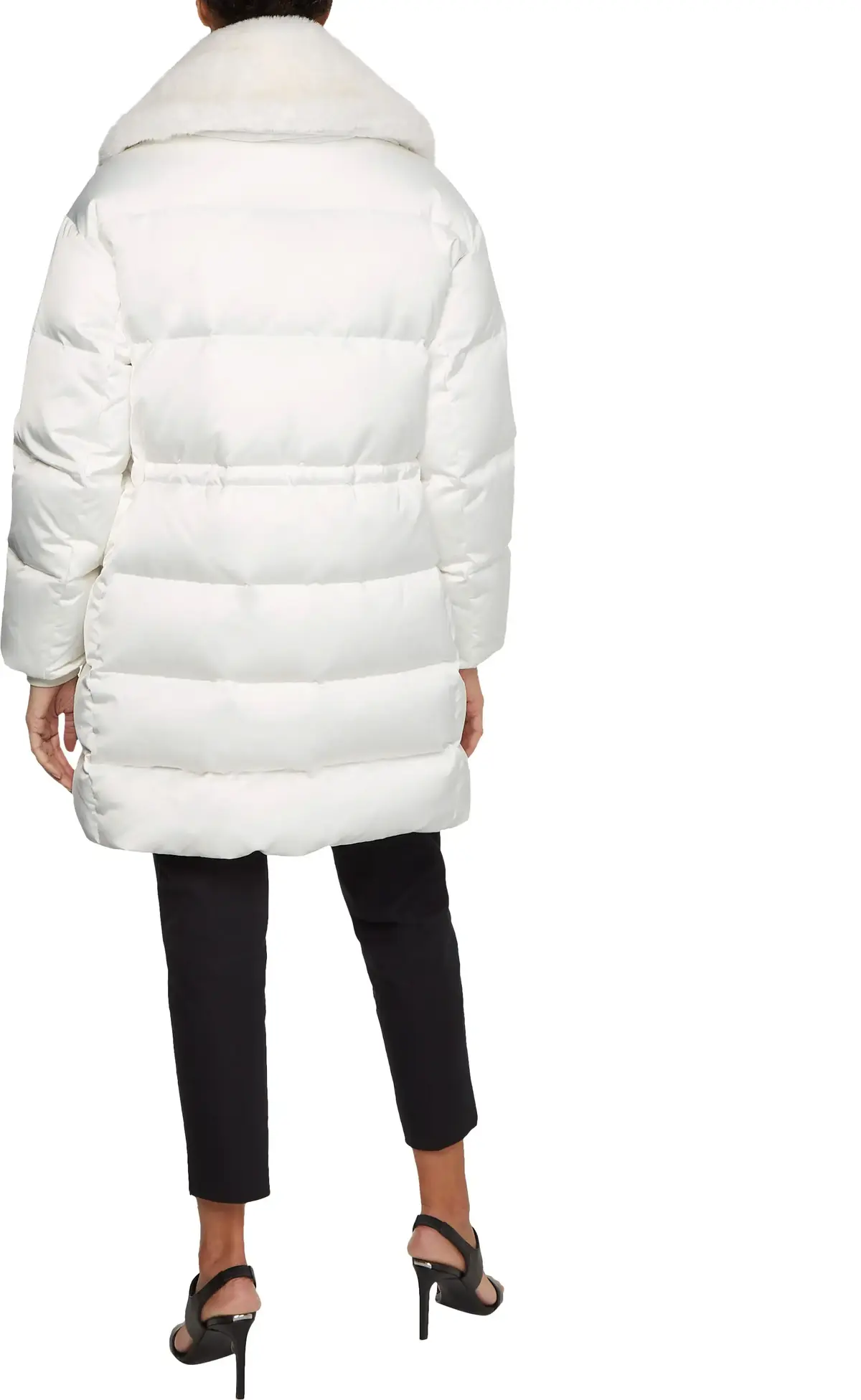 Calvin Klein LUX SATIN PUFFER COA Kadın Krem Şişme Mont