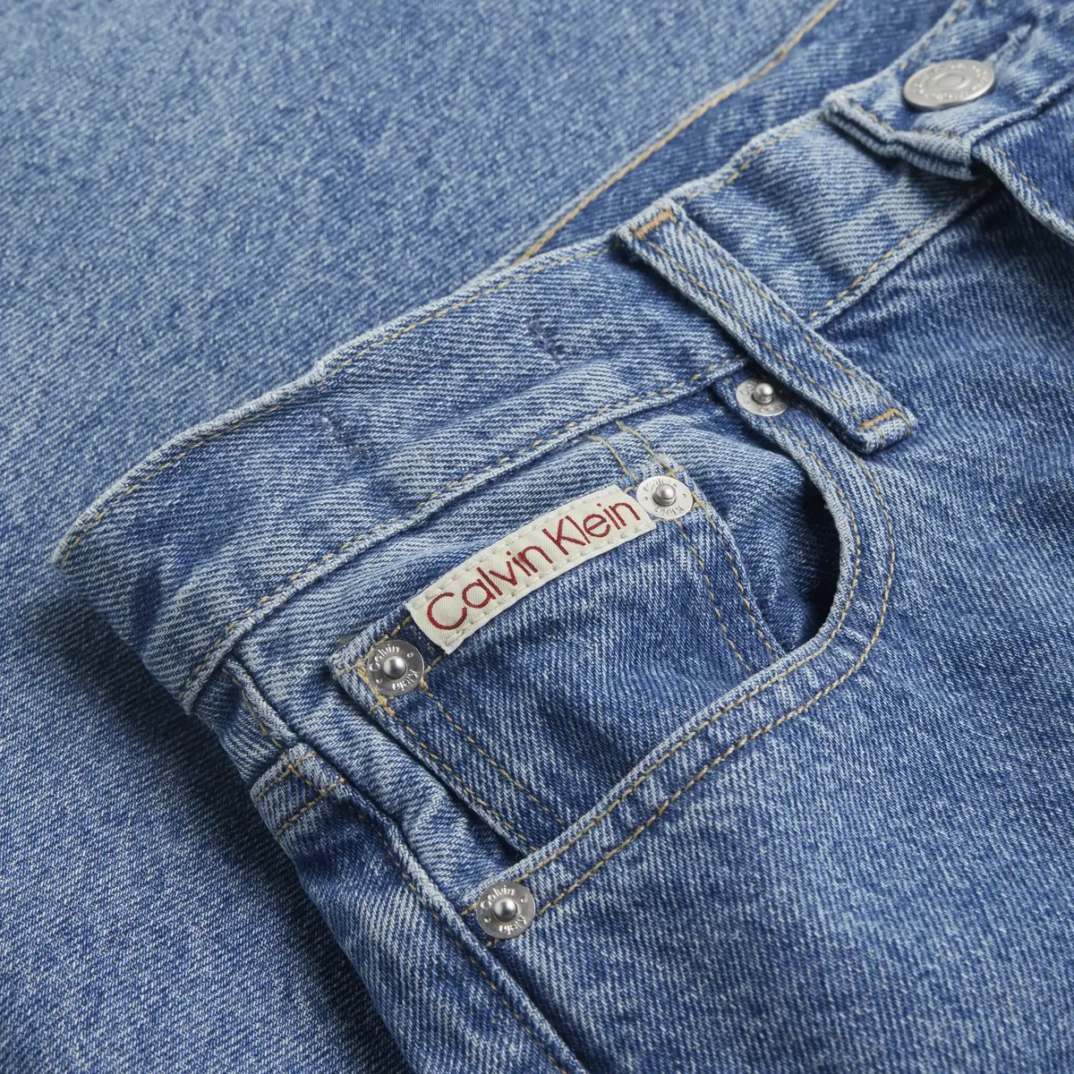 Calvin Klein HIGH RISE STRAIGHT, 1A4 Mavi Kadın Jean Pantolon